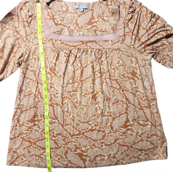 Daniel Rainn Orange Snakeskin Large Petite Blouse - Picture 7 of 10